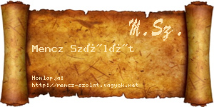 Mencz Szólát névjegykártya